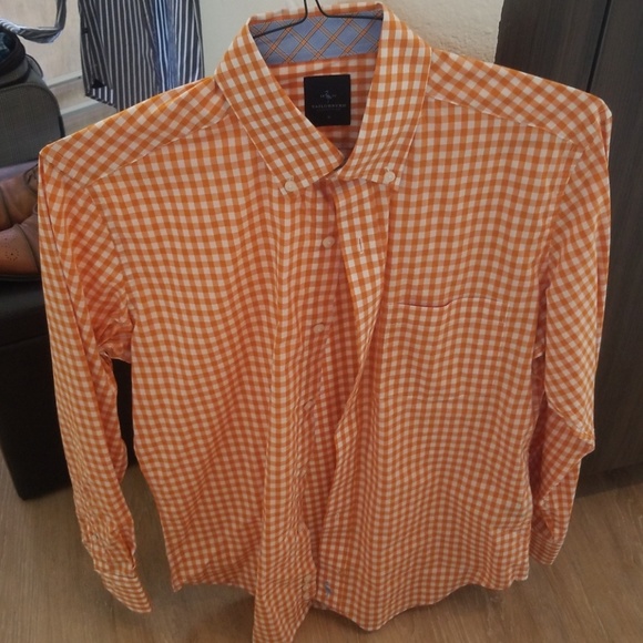 Tailorbyrd Orange Checked with cool inside cuffs - Picture 2 of 4